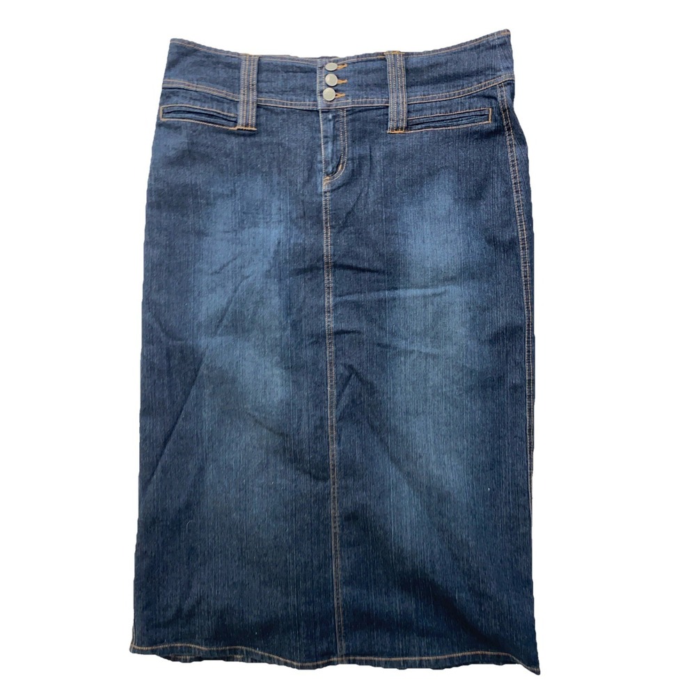 ZOEY BETH Maxi Jean Skirt Straight Dark Bue Denim Size 1X